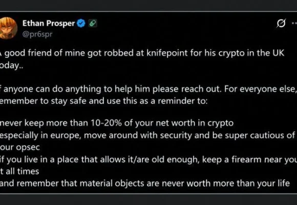 Robbers Tied up a UK Crypto Trader at Knifepoint and Took $800K